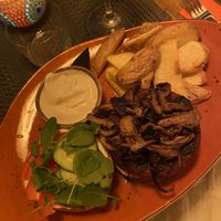 Dukes vegan impossible burger   at Duke Restaurant in Mallorca