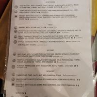 Menue at Soul Kitchen in Genoa