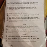 Menue at Soul Kitchen in Genoa