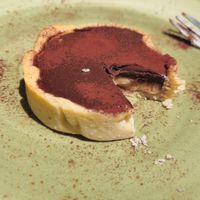 Miso, caramel chocolate tartlet - amazing! at Soul Kitchen in Genoa