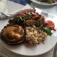 raw beetroot burger  at Marine Garden Camp in Dahab