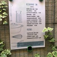 Menu at Om in Girona