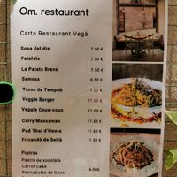 Menu at Om in Girona