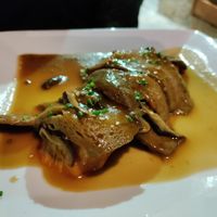 Seitan on sweet potato at Om in Girona