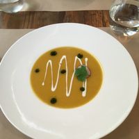 Pumpkin soup at Om in Girona