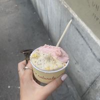 Almond/orange and peach flavor  at Natura Gelato in Trieste