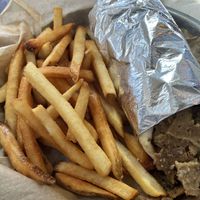 Vegan Gyro with fries   at My Parents' Basement in Avondale Estates