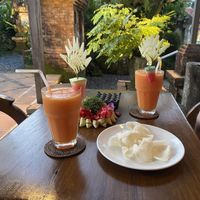 Papaya smoothies   at Miro's Garden Restaurant in Ubud