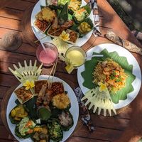 Nasi campur and mi goreng at Miro's Garden Restaurant in Ubud