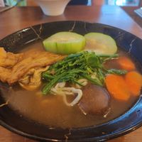 Medicinal broth with beancurd sheets, carrot, gourd and shitake at Qiao Ben Wei in Chihshang