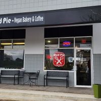 Outside at Mud Pie Vegan Bakery and Coffee in Mission