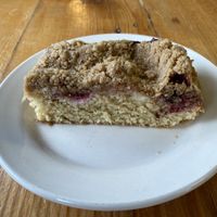 Strawberry cream crumb cakee  at Mud Pie Vegan Bakery and Coffee in Mission