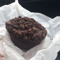 Double chocolate chip muffin at Mud Pie Vegan Bakery and Coffee in Mission