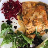 Vegan lasagna & side salad  at Armazem Integral in Portimao