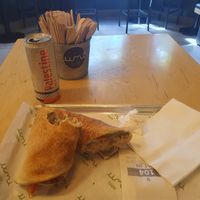Palestine wrap and cola at Umi Falafel in Belfast