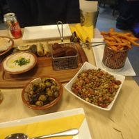 Vegan sharing dish at Umi Falafel in Belfast