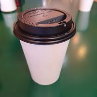 vegan coffee (oatmilk) at Danish Bakery in Leavenworth