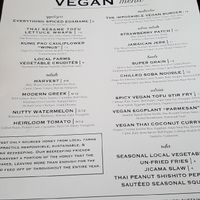 Vegan menu at Harvest Seasonal Grill & Wine Bar in Moosic