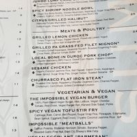 Vegan section at Harvest Seasonal Grill & Wine Bar in Moosic