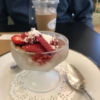 Carob Peanut Butter Pie- made with a Carob bean that is sometimes used in place of chocolate( I hate chocolate but liked this) at Farm Fresh Cafe in Brunswick