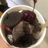 Strawberry and bitter chocolate sorbet at Full Spoon in Athens