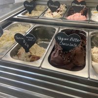 Tahini & fig and bitter chocolate is vegan 🌱   at Akation Pastry Boutique in Naxos