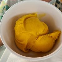 Mango sorbet at Akation Pastry Boutique in Naxos