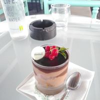 Vegan chici dessert with redfruits,  walnuts,  raisins... 😋 at Akation Pastry Boutique in Naxos