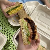 Chickpea Salad Sandwich and BLT.  at Well Fed Louisiana in Shreveport