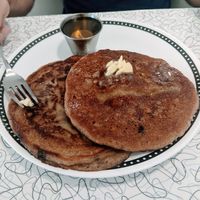 Gluten free vegan pancakes 😋 at Spiral Diner & Bakery in Denton