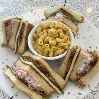 Mitch tofu club with side of Mac and cheese  at Spiral Diner & Bakery in Denton