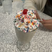 Vanilla ice cream sundae  at Spiral Diner & Bakery in Denton