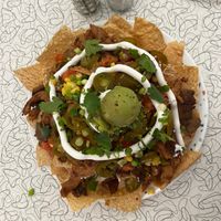 Nacho supremo with 2 servings of additional protein, absolutely yummyy #Veganuary at Spiral Diner & Bakery in Denton