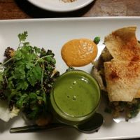 vegan pea soup, mushrooms, lentils etc. at Herberg het Volle Leven in Appelscha