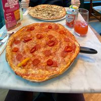 vegan american hot and vegan mushroom pizza at Pizza Express  - Bullring in Birmingham
