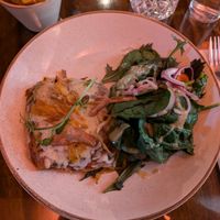 Vegan lasagne with salad at Petronella in Kilkenny
