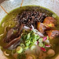 Walnut and lentil ramen   at Le Bec Jaune in Morzine