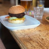 Delicious bean burger at Le Bec Jaune in Morzine