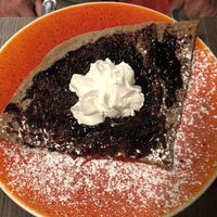 Sweet dessert crepe with vegan whipped cream at La Crêperie des Alpes in Aix-les-bains