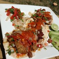 Vegan asada and adobada tacos  at Tapatio Vegan Tacos - Food Trailer in San Antonio