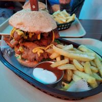 Oyster Chick'n Chipotle Burger at Huacamole Vegan Food in San Pedro