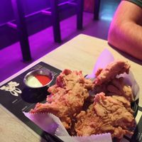 Oyster mushroom 'chicken' wedges at Huacamole Vegan Food in San Pedro