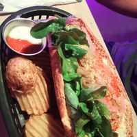 Meat ball sandwich at Huacamole Vegan Food in San Pedro