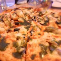 Pesto pizza at Huacamole Vegan Food in San Pedro