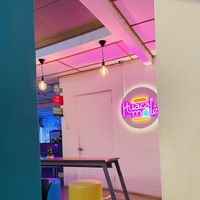 Neon lights   at Huacamole Vegan Food in San Pedro