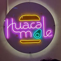 Guacamole sign at Huacamole Vegan Food in San Pedro