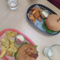 'Chicken' Burgers ! at Huacamole Vegan Food in San Pedro