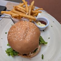 Birria burger at Huacamole Vegan Food in San Pedro