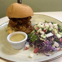 Barbecue oyster sandwich  at Huacamole Vegan Food in San Pedro