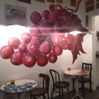 Inside seating at La Mar de Vins in Mallorca